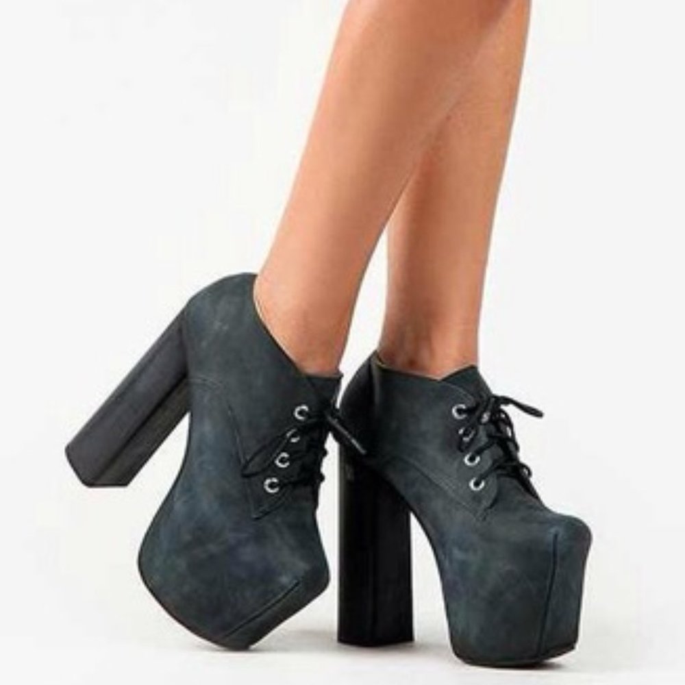 Jeffrey Campbell Clayton Platform Shoes       Black Washed      BNWT    Size 7.5